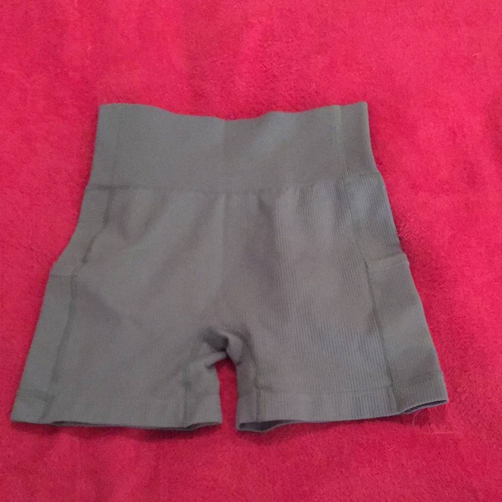 High Waist Blue Athletic Shorts